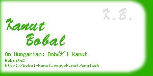 kanut bobal business card